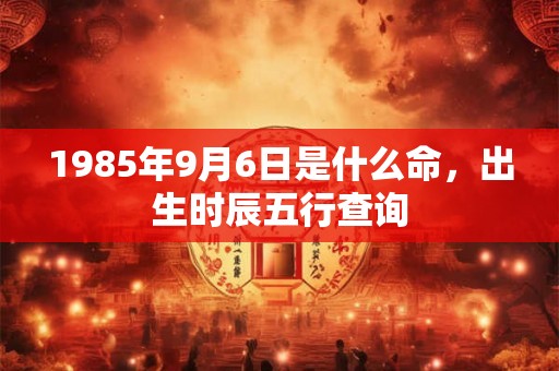1985年9月6日是什么命,出生时辰五行查询 1985年9月6日是什么命,出生时辰五行查询