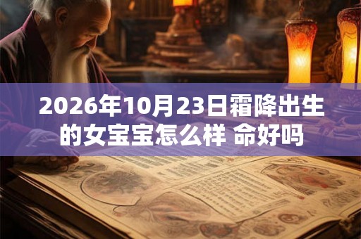 2026年10月23日霜降出生的女宝宝怎么样 命好吗