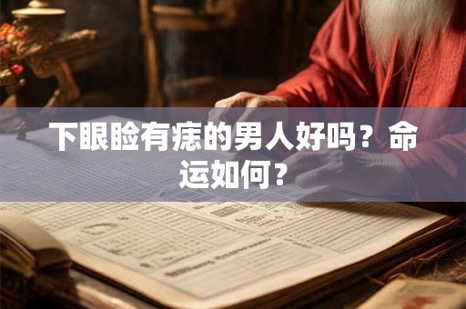 下眼睑有痣的男人好吗？命运如何？
