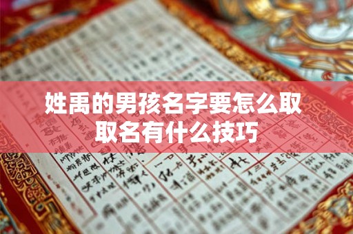 姓禹的男孩名字要怎么取 取名有什么技巧