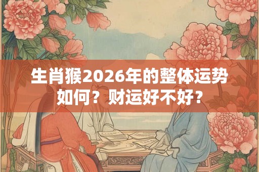 生肖猴2026年的整体运势如何?财运好不好? 生肖猴2026年的整体运势如何?财运好不好?