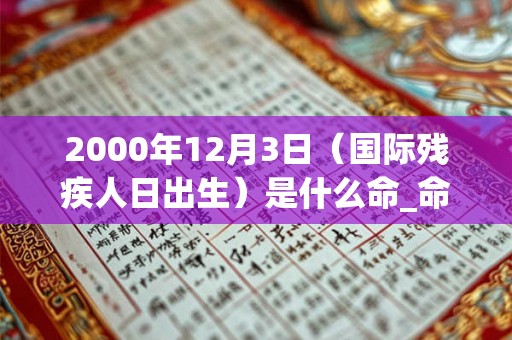 2000年12月3日（国际残疾人日出生）是什么命_命运如何