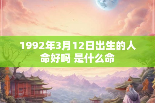 1992年3月12日出生的人命好吗 是什么命