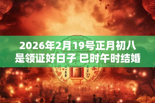 2026年2月19号正月初八是领证好日子 巳时午时结婚吉时