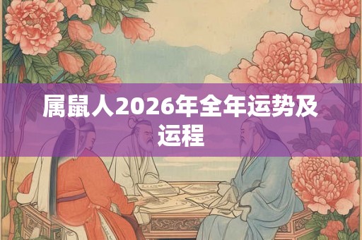 属鼠人2026年全年运势及运程