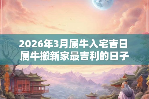 2026年3月属牛入宅吉日 属牛搬新家最吉利的日子