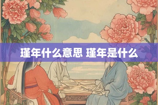 瑾年什么意思 瑾年是什么