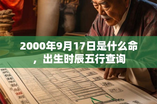 2000年9月17日是什么命,出生时辰五行查询 2000年9月17日是什么命,出生时辰五行查询