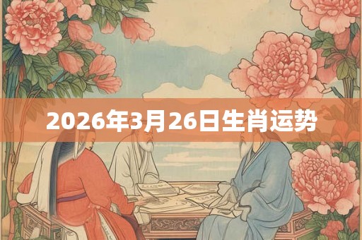 2026年3月26日生肖运势