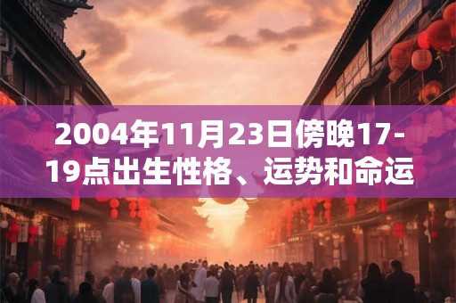 2004年11月23日傍晚17-19点出生性格、运势和命运