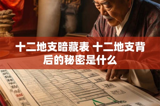 十二地支暗藏表 十二地支背后的秘密是什么