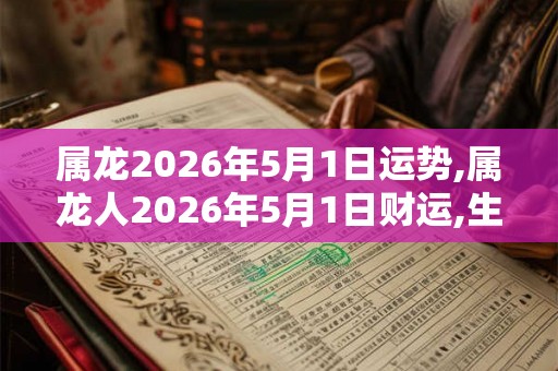 属龙2026年5月1日运势,属龙人2026年5月1日财运,生肖龙2026年5月1日运势