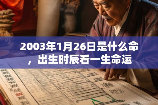 2003年1月26日是什么命，出生时辰看一生命运