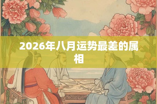 2026年八月运势最差的属相 2026年八月运势最差的属相