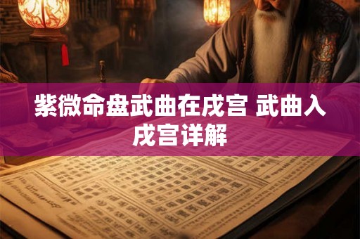 紫微命盘武曲在戌宫 武曲入戌宫详解