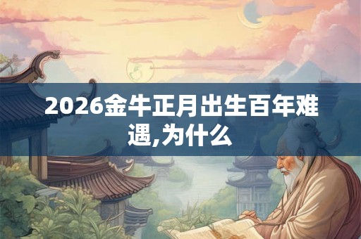 2026金牛正月出生百年难遇,为什么