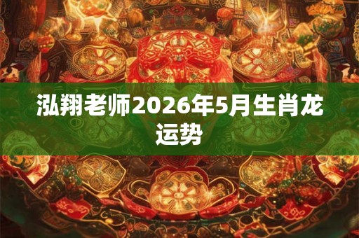 泓翔老师2026年5月生肖龙运势 泓翔老师2026年5月生肖龙运势