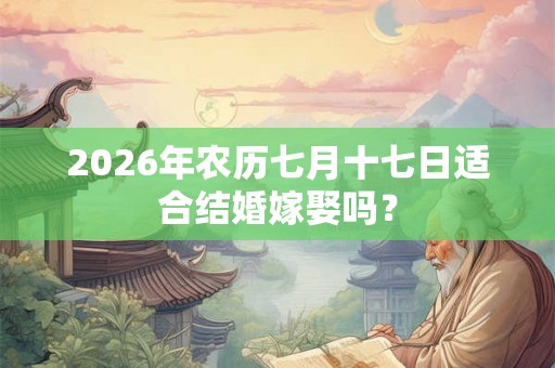 2026年农历七月十七日适合结婚嫁娶吗？