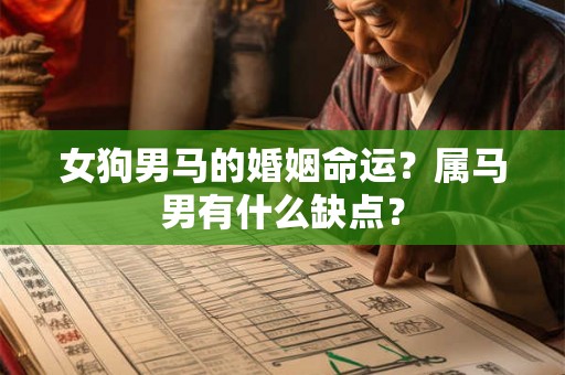 女狗男马的婚姻命运？属马男有什么缺点？