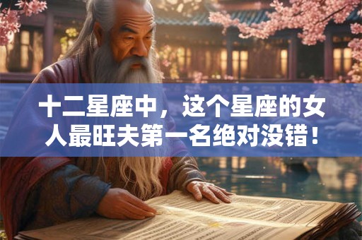 十二星座中，这个星座的女人最旺夫第一名绝对没错！