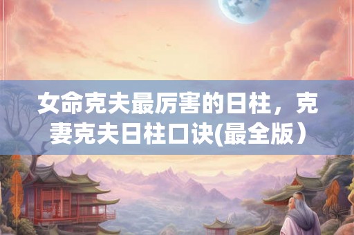 女命克夫最厉害的日柱，克妻克夫日柱口诀(最全版）
