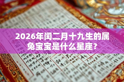 2026年闰二月十九生的属兔宝宝是什么星座？