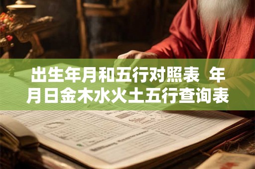 出生年月和五行对照表 年月日金木水火土五行查询表 出生年月和五行对照表 年月日金木水火土五行查询表