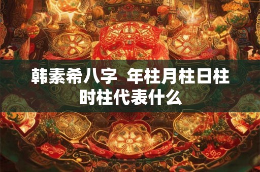 韩素希八字  年柱月柱日柱时柱代表什么