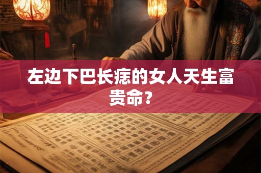左边下巴长痣的女人天生富贵命？