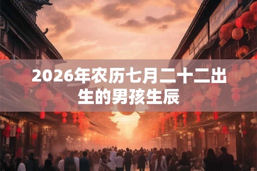 2026年农历七月二十二出生的男孩生辰