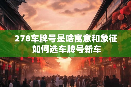 278车牌号是啥寓意和象征 如何选车牌号新车