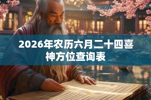 2026年农历六月二十四喜神方位查询表