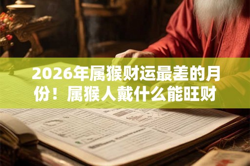 2026年属猴财运最差的月份！属猴人戴什么能旺财