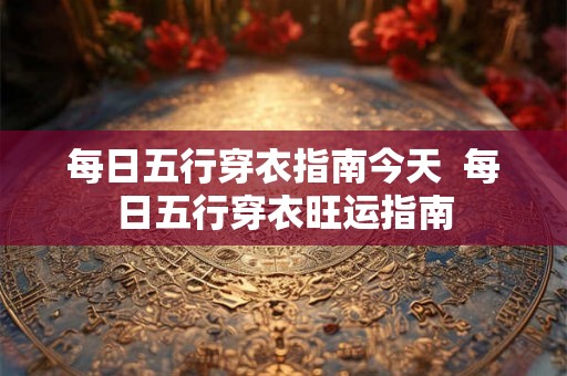 每日五行穿衣指南今天  每日五行穿衣旺运指南