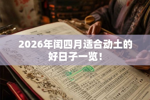 2026年闰四月适合动土的好日子一览！