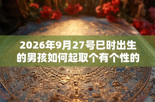 2026年9月27号巳时出生的男孩如何起取个有个性的名字，五行属什么