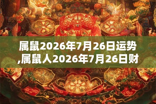 属鼠2026年7月26日运势,属鼠人2026年7月26日财运,生肖鼠2026年7月26日运势