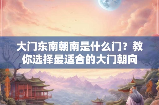 大门东南朝南是什么门？教你选择最适合的大门朝向