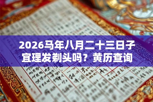 2026马年八月二十三日子宜理发剃头吗？黄历查询