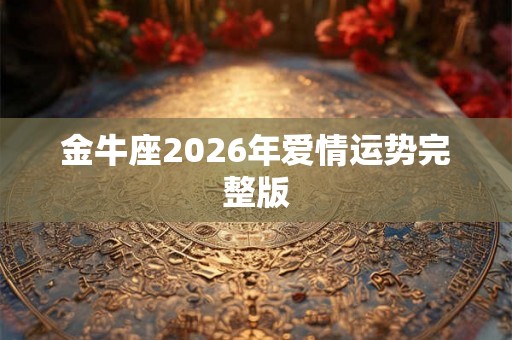 金牛座2026年爱情运势完整版