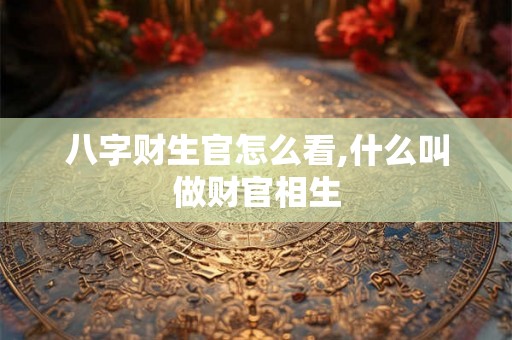 八字财生官怎么看,什么叫做财官相生 八字财生官怎么看,什么叫做财官相生