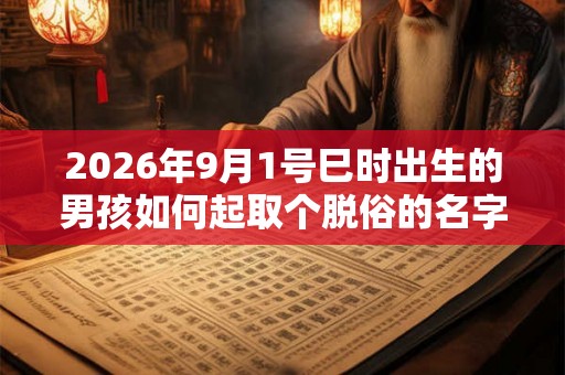 2026年9月1号巳时出生的男孩如何起取个脱俗的名字，五行属什么