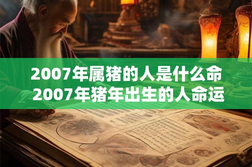 2007年属猪的人是什么命 2007年猪年出生的人命运如何 2007年属猪的人是什么命 2007年猪年出生的人命运如何
