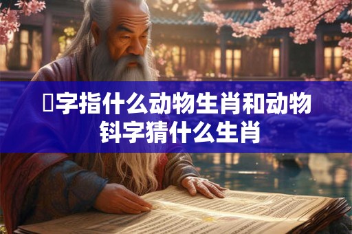 訉字指什么动物生肖和动物 钭字猜什么生肖