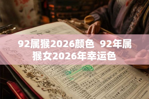 92属猴2026颜色  92年属猴女2026年幸运色