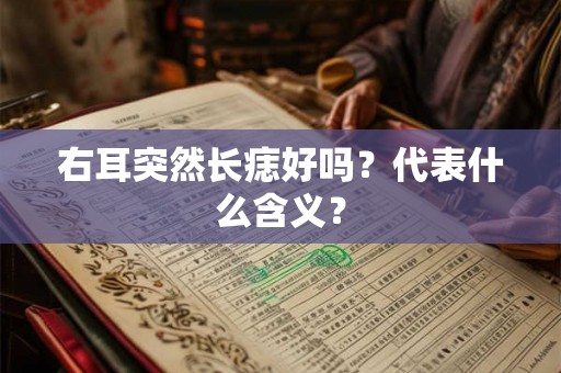 右耳突然长痣好吗?代表什么含义? 右耳突然长痣好吗?代表什么含义?