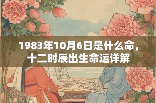 1983年10月6日是什么命，十二时辰出生命运详解