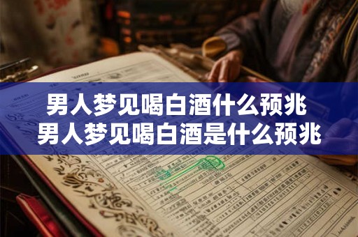 男人梦见喝白酒什么预兆 男人梦见喝白酒是什么预兆 男人梦见喝白酒什么预兆 男人梦见喝白酒是什么预兆