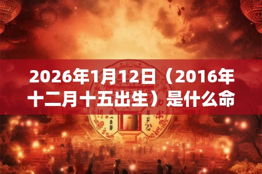 2026年1月12日（2016年十二月十五出生）是什么命_命运如何