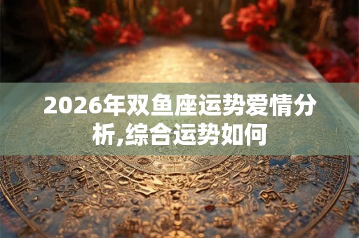 2026年双鱼座运势爱情分析,综合运势如何